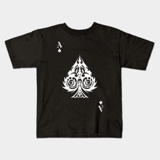 Ace Of Spades, white ink Kids T-Shirt